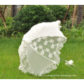 Tissu à la main fabriqué en dentelle parapluie parasol blanc pour mariage Parapluie blanc nuptiale